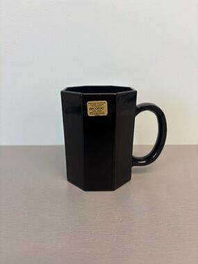 Coro Black Octagonal Ceramic Coffee Mug